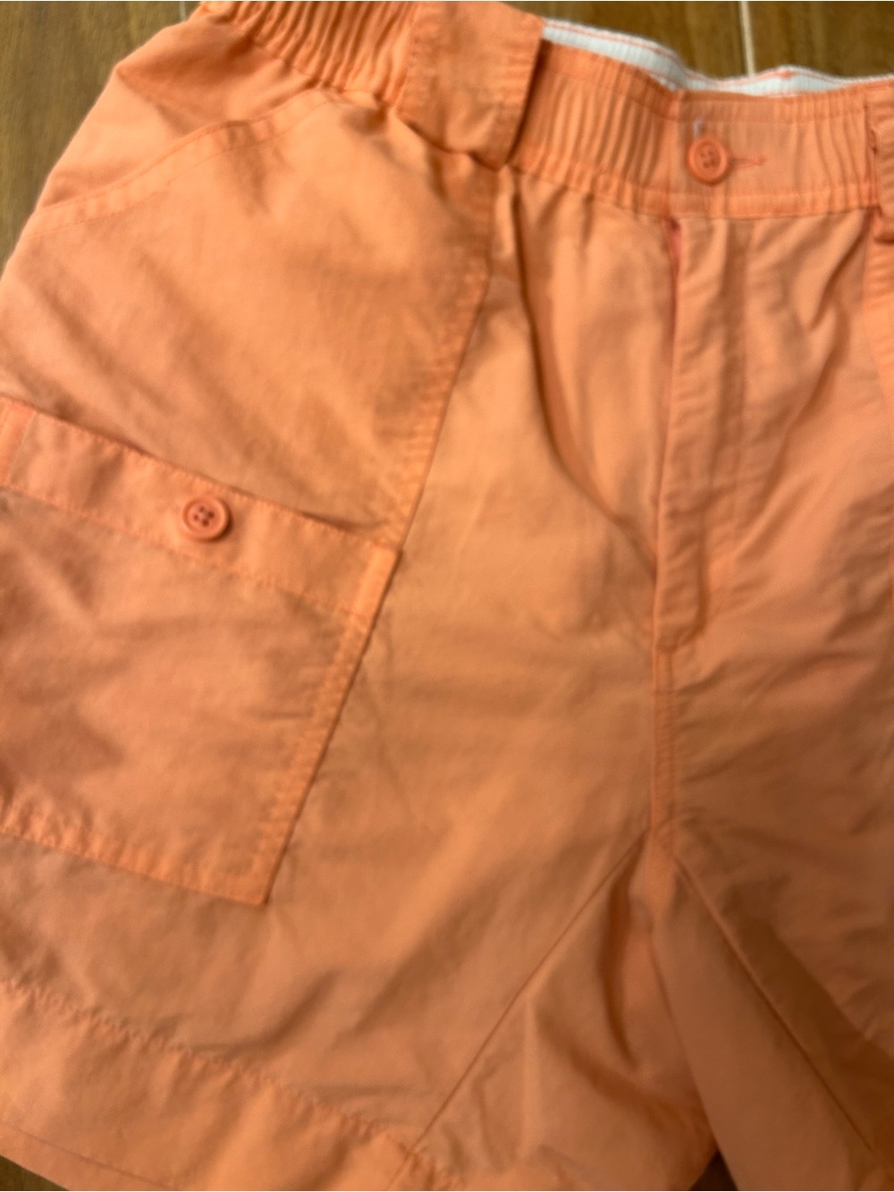 AFTCO Mens M01 Fishing Shorts Orange Size 32 Elastic Waist Utility Pockets - Picture 3 of 7
